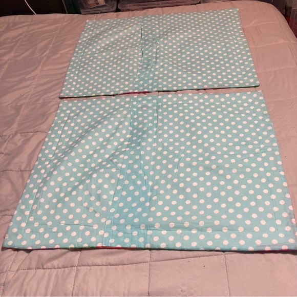 LAURA ASHLEY Quilted Standard Shams Cotton Butterflies Polka Dots Set of 2 - Picture 8 of 16
